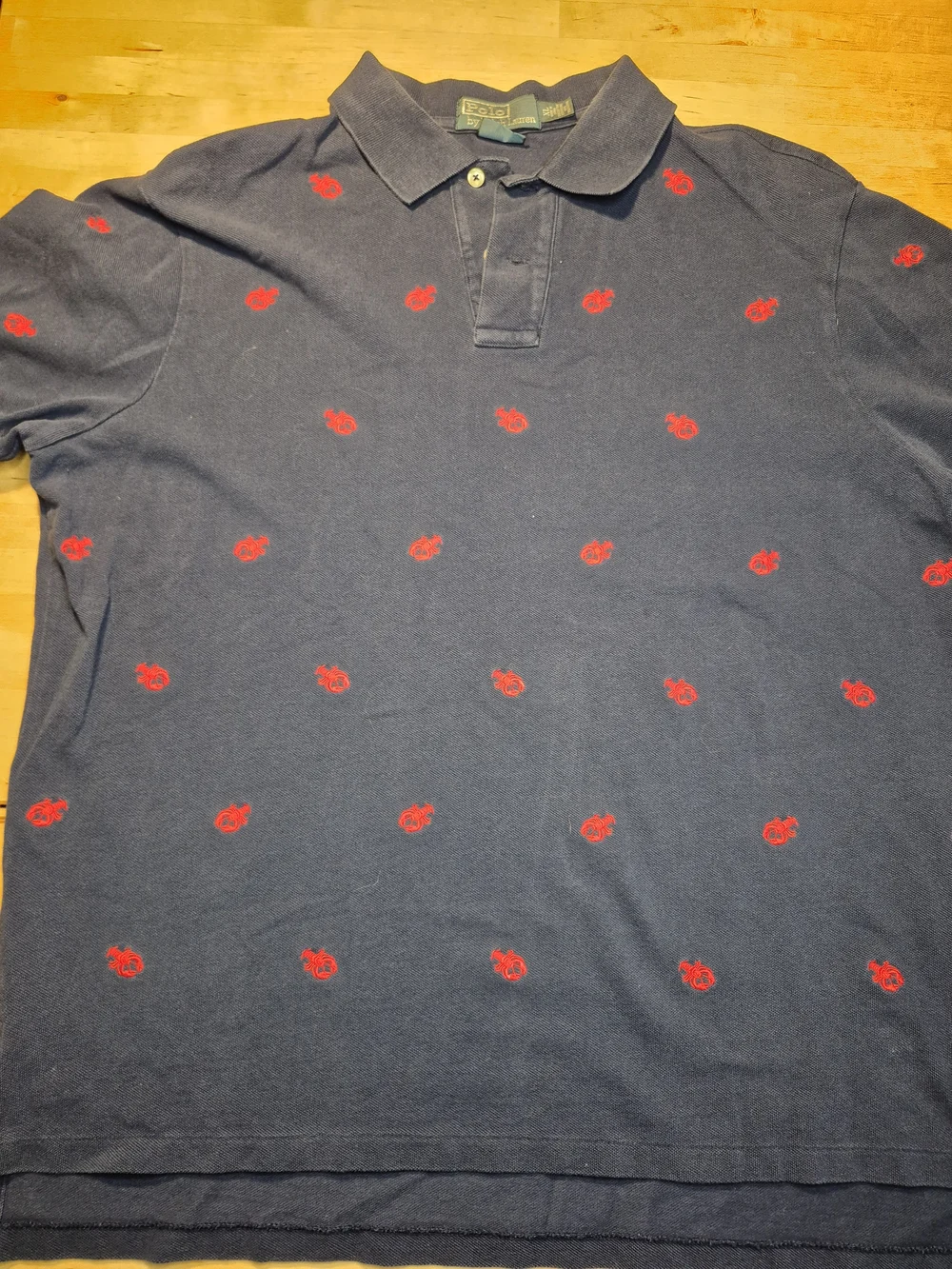 Ralph Lauren Navy Polo with Red Embroidered Lobsters 1821